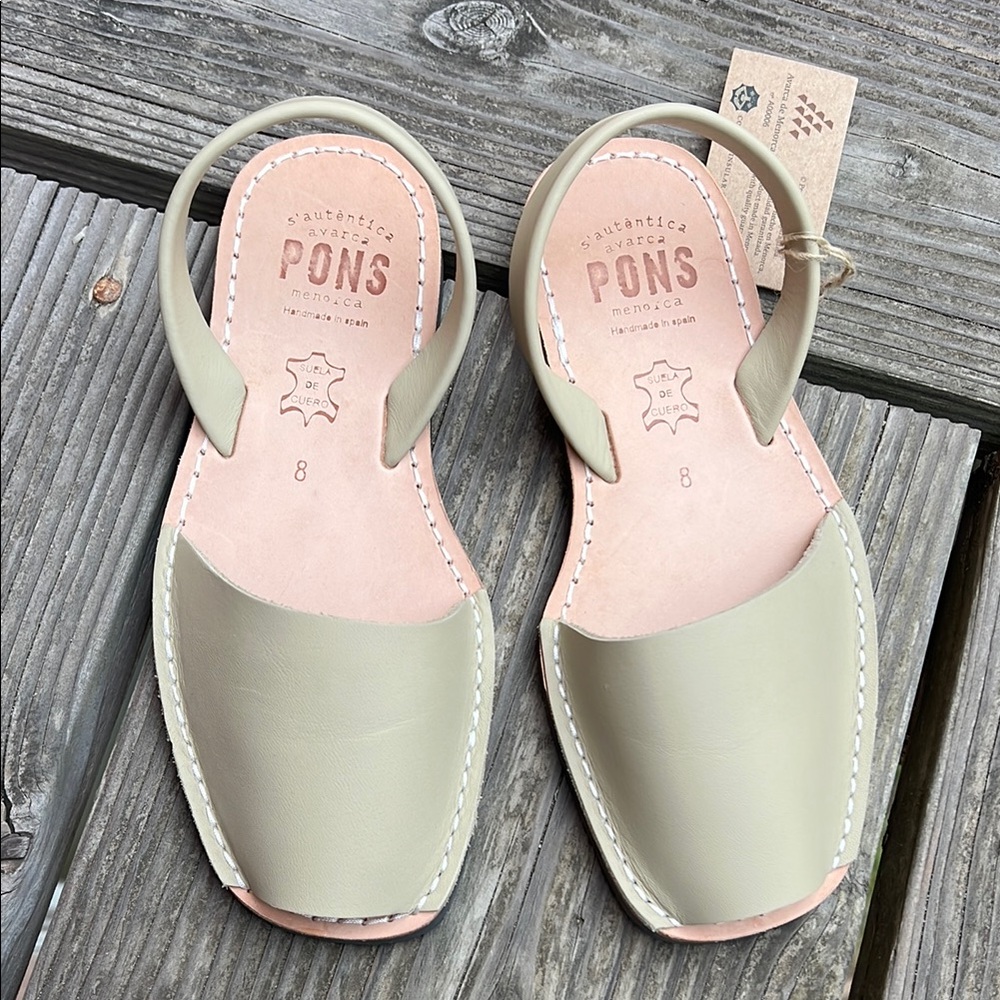 Soludos Cream Sandals Flat Sole Slingback